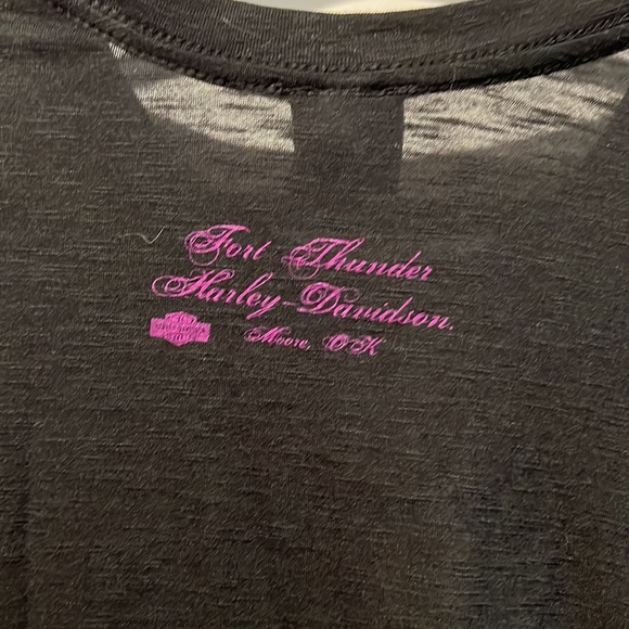 Black Harley Davidson T-shirt with Pink Neon lettering - Picture 2 of 3